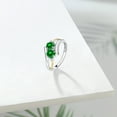 thumbnail image 4 of Gem Stone King 925 Sterling Silver and 10K Yellow Gold Green Created Emerald Women Ring (1.70 Cttw, Round 5MM, Size 6), 4 of 5