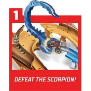 Hot Wheels Monster Trucks Scorpion Raceway Boosted Playset with 1 Toy Truck & 1 Toy Car