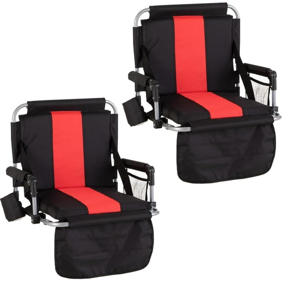 Foldable Stadium Seat Portable Folding Stadium Chairs Padded Bleacher Seat Cushion Bleacher Chair with Armrest and Cup Holder