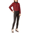 thumbnail image 2 of MODA NOVA Junior's Polka Dots Button Up Shirt Long Sleeve Top Blouse Burgundy L, 2 of 5