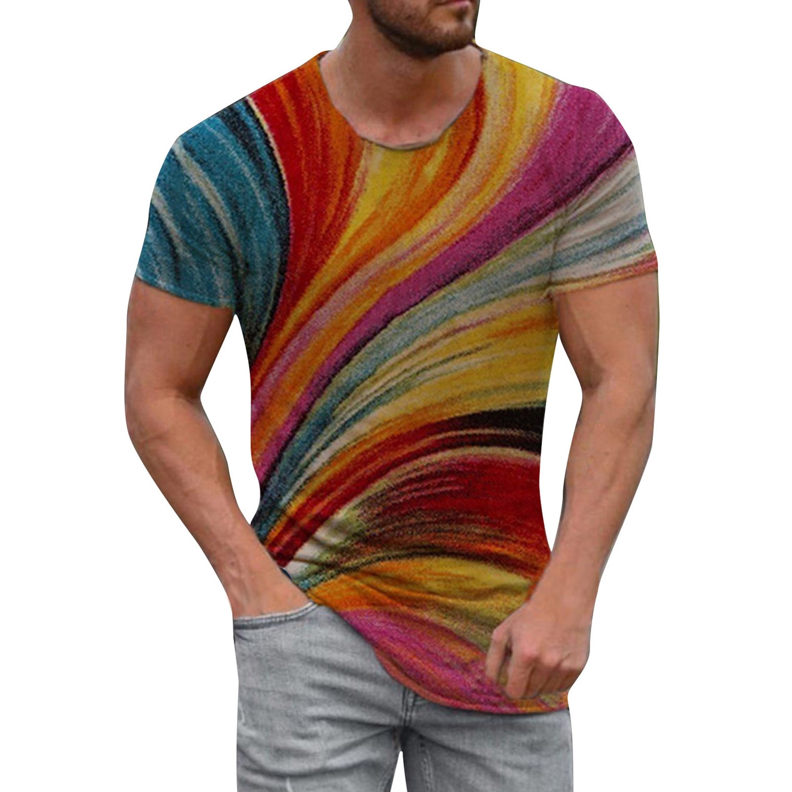 Men's New Spring And Summer Fashion Round Neck Comfortable Slim