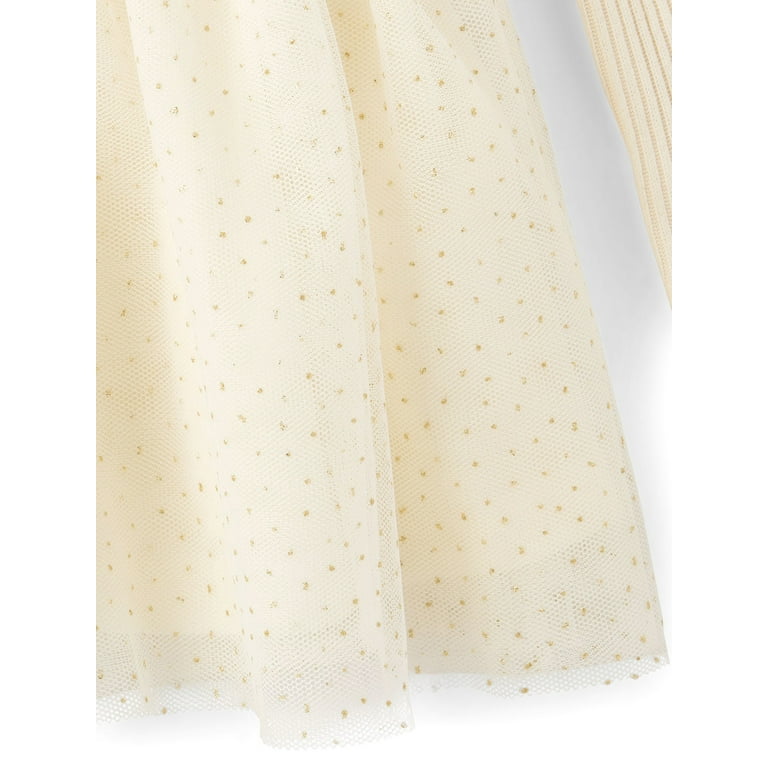 The Childrens Place Toddler Girls Sleeve Ribbed Tutu Dress