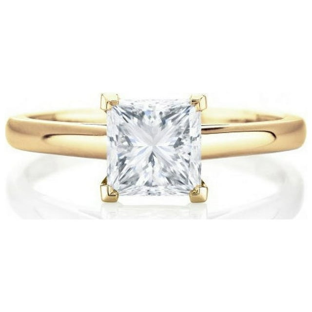 Bague de Fiançailles Solitaire Ronde 2,00 Ct Diamond Magnifique pour Elle en Or Jaune Massif 14K