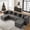 Dark Gray, variant on BEHOST 130" 6-Piece Modular Sectional Sofa with 2 Movable Ottomans, U-Shaped Cloud Couch for Living Room, Modern Chenille Deep Seat Sofa Set, Flexible Oversized Sleeper Couches, Black