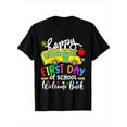 thumbnail image 1 of Welcome Back to School Happy First Day Teacher Bus Driver T-Shirt, unisex Casual Round Neck outdoor Short Sleeve T-Shirt with Slight Stretch, Men'S Summer Clothes, Slightly elastic, 100% Cotton, 1 of 7
