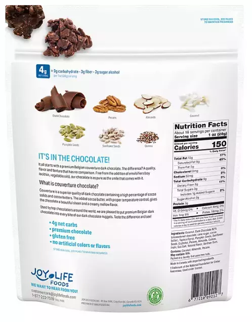 Dark Chocolate Keto Clusters – 2 Packs (16 oz Each, Total 32 oz)