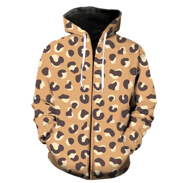 Sudadera con capucha y cremallera para hombre, con textura de piel de animal, estilo informal, de manga larga, estilo urbano, de gran tamaño, estilo hip hop, unisex, gran oferta 2024, con estampado 3D