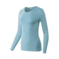 thumbnail image 2 of A2Y Women's Junior Slim Fit Solid Cotton Long Sleeve Crew Neck Top T-Shirt Titanium M, 2 of 5