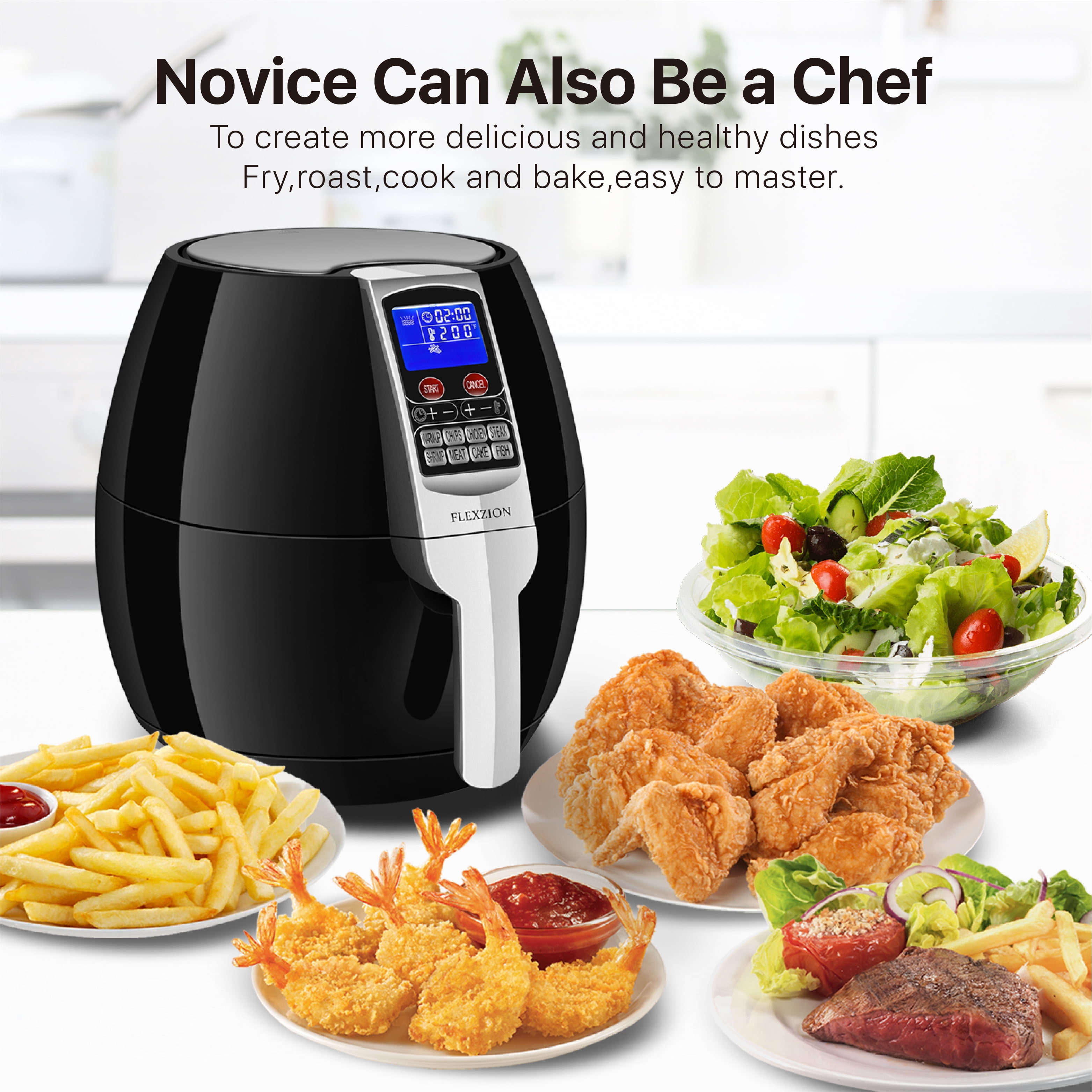 Zell 3Qt Digital Air Fryer, Faster PreHeat, NoOil Frying, Fast Healthy  Evenly Cooked Meal Every Time, Dishwasher Safe Non Stick Pan And Crisping  Tray For Easy Clean Up, Stainless Steel 