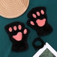 thumbnail image 2 of Dalrosia Cat Paw Gloves Kawaii Gloves Cat Paws Cosplay Faux Fur Plush Cat Gloves Lion Paws Fingerless Gloves for Girls Women, 2 of 7
