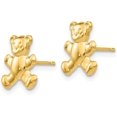 thumbnail image 2 of 14k Yellow Gold Teddy Bear Post Earrings - 11mm- Made In Italy, 2 of 6