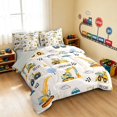 thumbnail image 2 of Erosebridal Construction Vehicle Twin Bedding, Truck Bedding Comforter Set, Construction Vehicles, Gray Reversible 7-Piece, 2 of 6