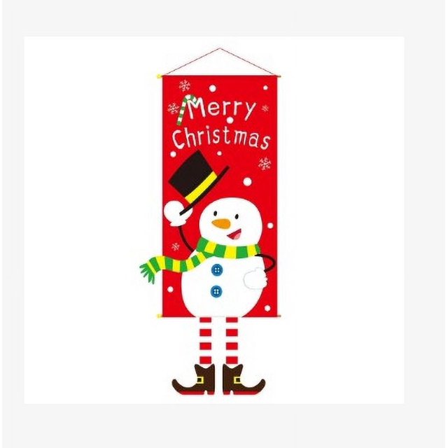 Feliz Navidad Decoración Muñeco de nieve Papá Noel Banner Banner Decoración para colgar en la pared $ Adornos navideños Innovación Tela de pared $ Arreglo de escena Decoraciones navideñas Banderas