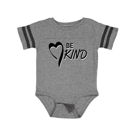 

Inktastic Be Kind with Heart Ribbon in Black Text Boys or Girls Baby Bodysuit