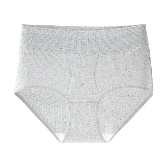 Riecok Women Underwear Panties 5 Pack High Waist Stretch Plus Size Breathable Soft Comfortable Briefs Gray M