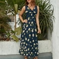 thumbnail image 5 of Maxi Dress Yellow And Blue Daisies Dress Floral Print Street Fashion Bohemia Long Dresses High Waist Graphic Oversized Vestidos, 5 of 7