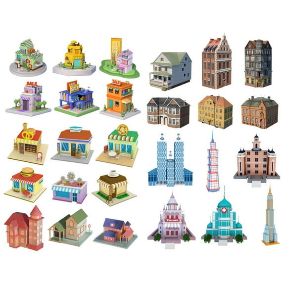 Modern Building House Aesthetic Sticker Pre-cut Cute Diary Travel Paper Journal Stickers Scrapbooking Stationery Sticker Flakes Art Supplies