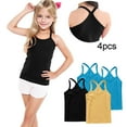 thumbnail image 2 of zbxnLI 4 Pack Girls Camisole Tops Toddler Girls Dance Racerback Tank Tops Sleeveless Basic Undershirts, 2 of 6