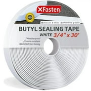 XFasten Butyl Seal Tape, White, 1/8-Inch x 3/4-Inch x 30-Foot, Leak Proof Putty Tape for RV Repair, Window, Boat Sealing, Glass and EDPM Rubber Roof Patching