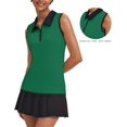 thumbnail image 3 of Pinspark Golf Shirts for Woman Sleeveless Tennis Tank Top UPF 50+ Workout Tee with Zipper V Neck Athletic Tops Quick Dry Exercise T Shirt, 3 of 6