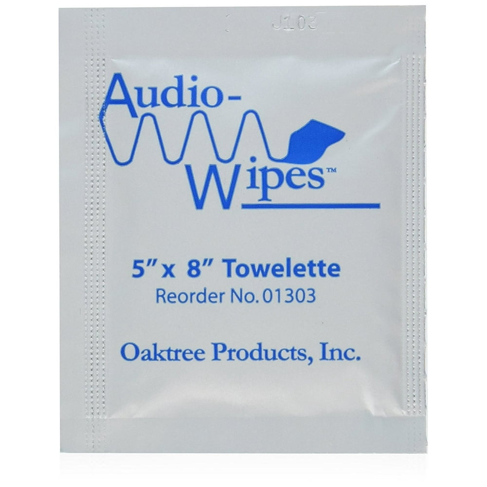 Audiowipes Disinfectant Towelettes 100 Per Bag, Hearing aid and hearing
