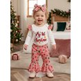 thumbnail image 4 of Loicainy Infant Baby Girls Christmas Outfit 3 6 9 12 18 Months Letters Print Romper with Plaid Pants Headband Clothes Set, 4 of 9