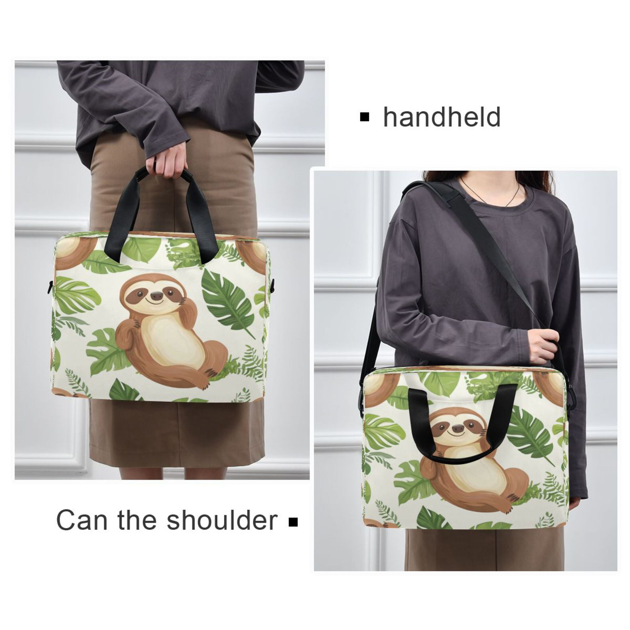 Laptop Bag Laptop Briefcase 15.7 x 3 x 11.8 Inches Laptop Bag Briefcases Laptop Storage Travel Laptop Bag Work Laptop Bag Cartoon Sloth