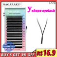 thumbnail image 1 of NAGARAKU YY Shape Tejido A Mano Premium Suave Luz Natural Extensión De Pestañas Suministros Maquillaje Malla Red Cruz Falsa Individual, 1 of 3