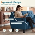 thumbnail image 6 of LAZZO 83" 3-Seater Tufted Couch, Modern Sofa with Trapezoid Arms for Living Room & Office, Blue, 6 of 8