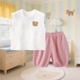 thumbnail image 6 of Bovxnpu Girls' Short Sets Kids Summer Cotton Solid Sleeveless Crew Neck Tank Top + Shorts 2-Piece Sets Summer Outfits, 6 of 6