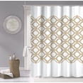 thumbnail image 1 of homeroots bed & bath 399731 Rideau de Douche en Treillis Imprimé Or et Blanc, 1 of 1