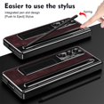 thumbnail image 3 of ShellTech for Samsung Galaxy Z Fold 7 Leather Hard PC Plating Case with Pen Holder & Slim Stylus, with Kickstand, Hinge Protection, Screen Protector, Retro Leather Protective Cover,Rose, 3 of 7