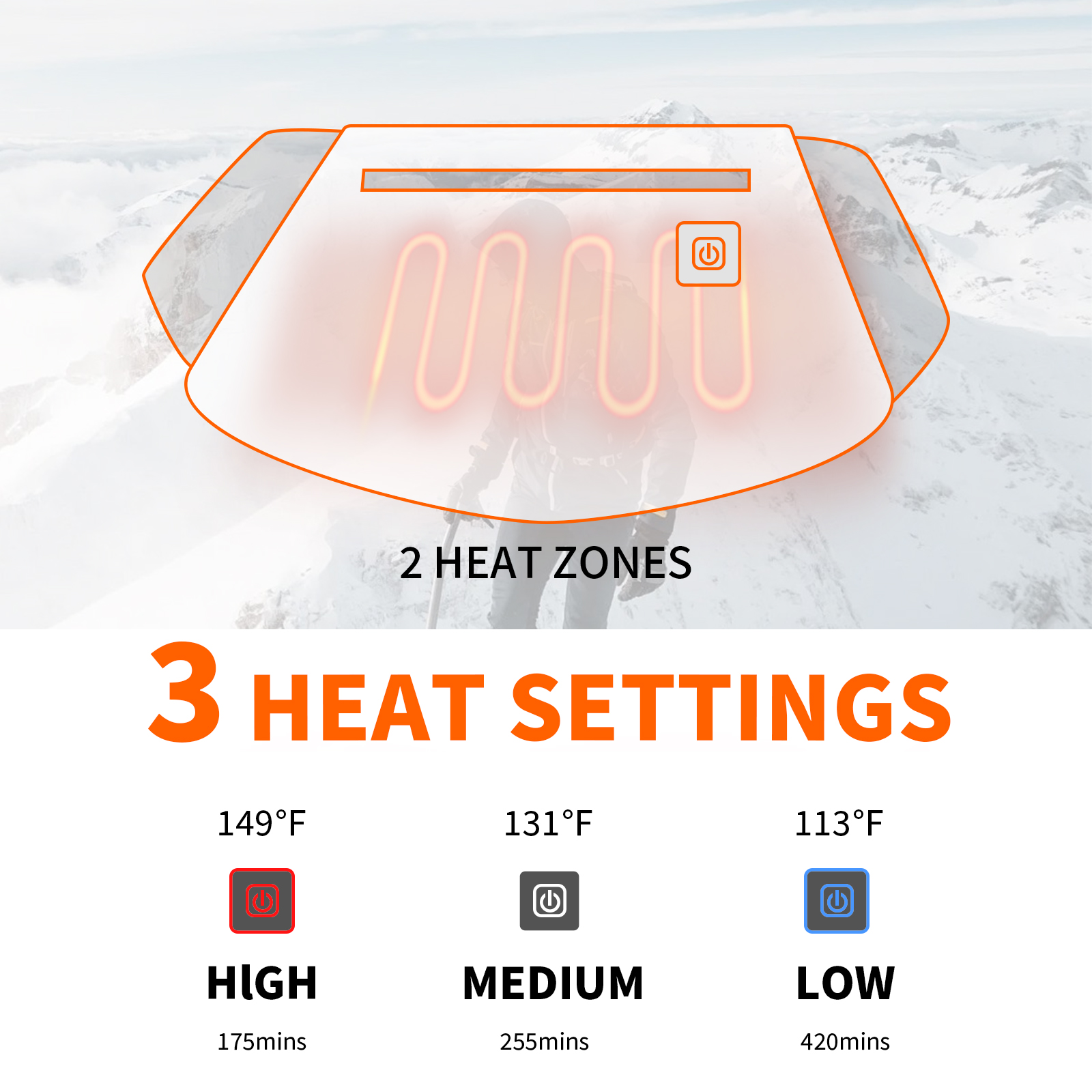 Heated Hand Warmer Pouch with Belt ,Electric Heated Waist Hand Muff for Men & Women Outdoor Use (Power Bank Not Included)