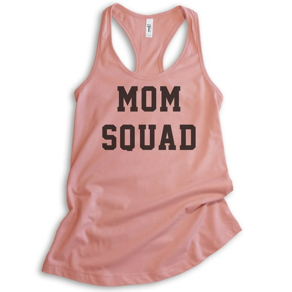 Mom Squad Tank Top, Ladies Racerback Tank Top, Mom Tank, Mama Tank, Mother Tank, Mother's Day Tank, Desert Pink, Small