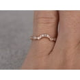 thumbnail image 3 of 0.25 Carat 10k Rose Gold Wedding Band with Moissanite Diamonds Anniversary Ring Flower Design Antique Style Band, 3 of 5