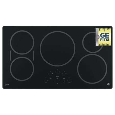 GE Profile - 36" Built-In Electric Induction Cooktop - Black on black