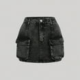 thumbnail image 2 of Teens Skirts for Girls Baby Slim Fit Front Pocket Denim Summer Casual Skirt Child Girl Short Skirt 14 T, 2 of 7