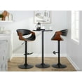 thumbnail image 2 of Symphony Adjustable Bar Stool, Black Bar Stools, Bar Chairs, Swivel Bar Stools, Bar Stools Set of 2, Bar Height Stools Set of 2 (Walnut Wood, Black), 2 of 6