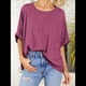 thumbnail image 5 of Camiseta Holgada Informal de Verano de Corta para Mujer. Vino Tinto S, 5 of 8
