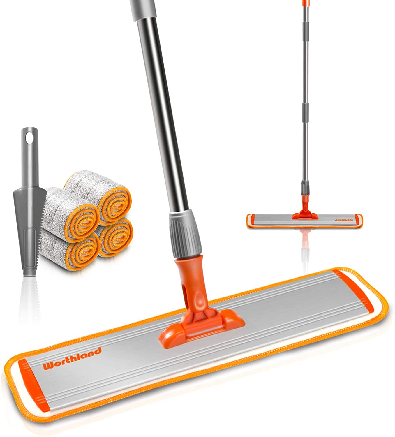 MICROFIBER FLAT MOP PADS WET/DRY FLOOR REPLACE MOPS HEADS CLEANING