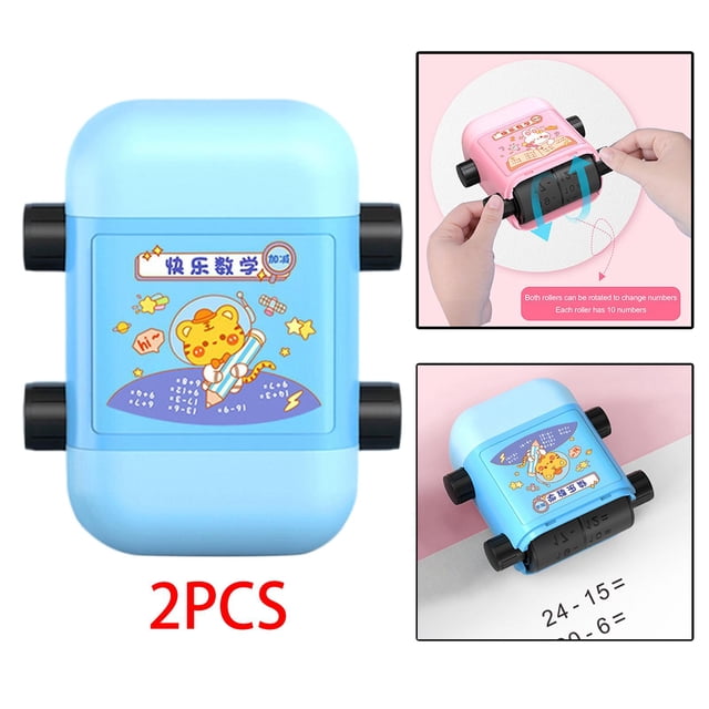 Sello de enseñanza digital de rodillos perfecl diseño rotacional azul