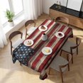 thumbnail image 3 of Retro American Flag Table Cloth Waterproof Tablecloths, Red Blue Flag Vintage Wooden Tablecloth Dining Table Cover for Kitchen Party Tabletop Outdoor, Rectangle Tablecloth 60x120 Inch, 3 of 9