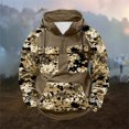 thumbnail image 2 of Wrtxtat Men's Sweatshirt Cargo Style Camouflage Printed Pullover Long Sleeve Quarter Zip Drawstrings Hoodies Outdoor Sports Trainning Hiking Tops Khaki#08 XXL, 2 of 3
