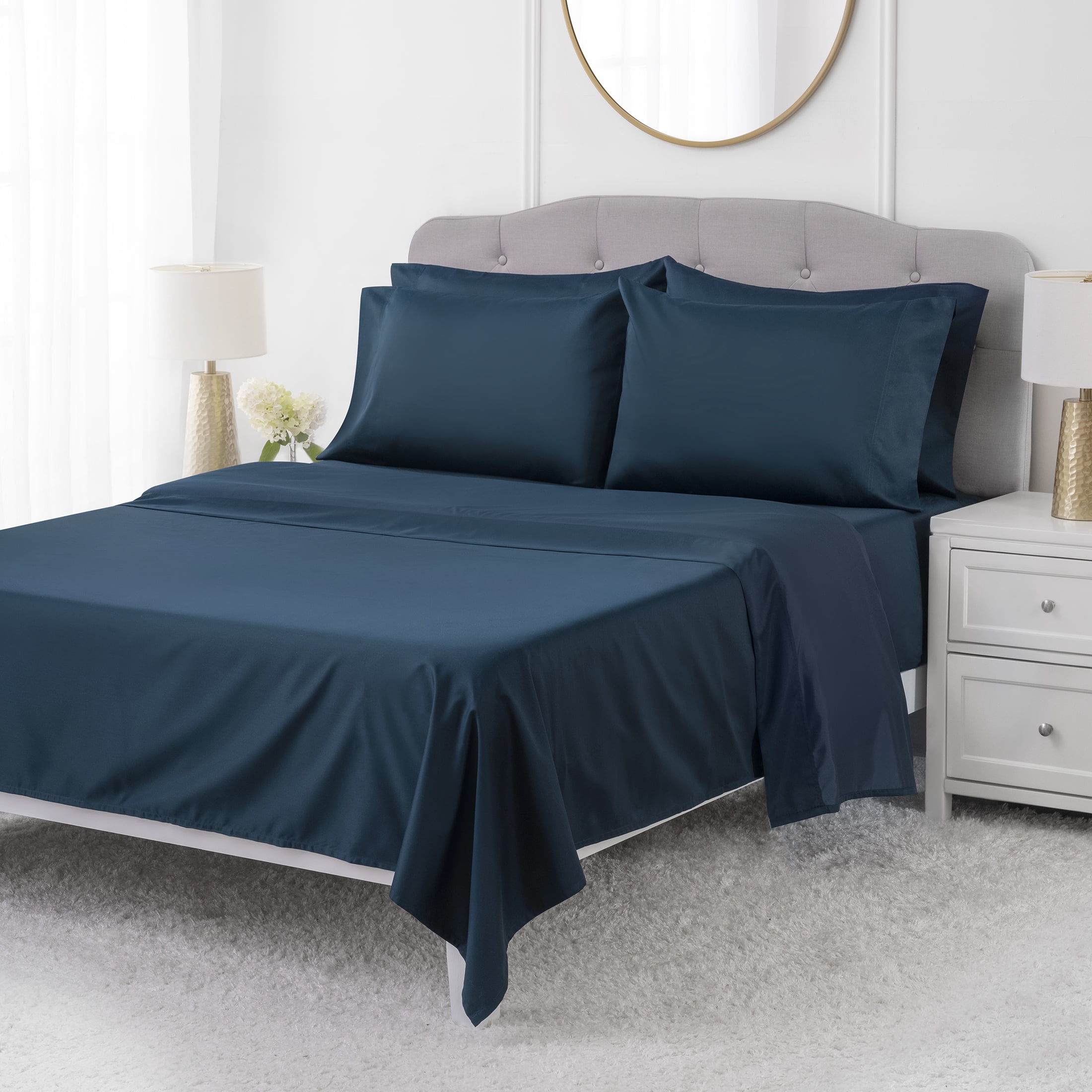 Hotel Style 1000 Tread Count Blue Cove Egyptian Cotton Luxury Bed Sheet Set, Queen
