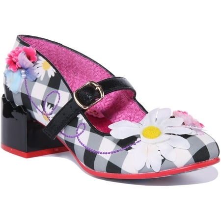 

Irregular Choice Blue Skies Women s Mary Jane Style Mid Heel Shoes In Black Size 10