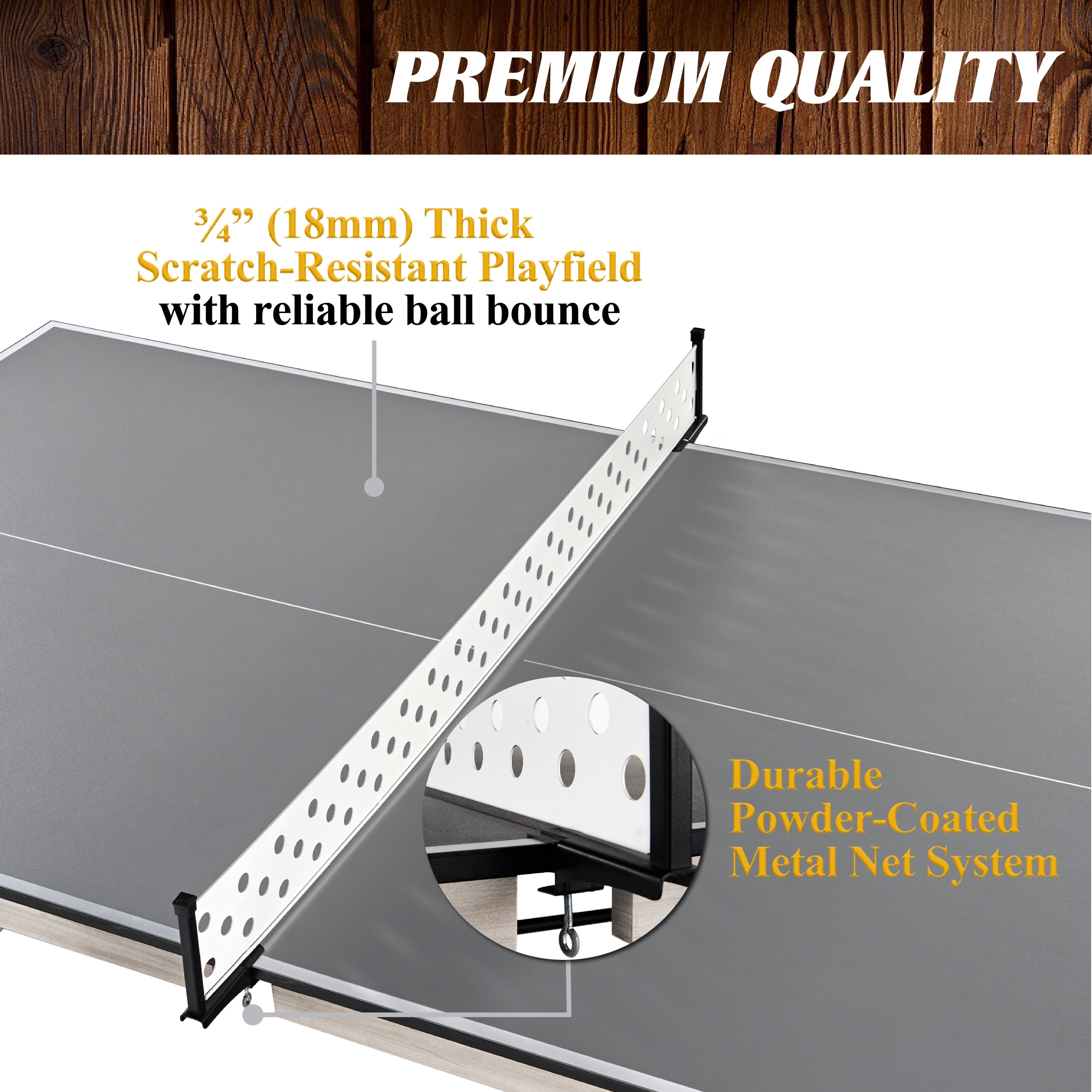 9-ft Coventry Ping Pong Tennis Table, Official Size with Metal Net and Storage Drawer by Barrington