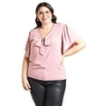 thumbnail image 1 of Blusa con moño al frente Roman Fashion /Tallas Extras, 1874 (Rosa) rosa 42, 1 of 6