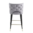 thumbnail image 5 of Counter Height Velvet Stool / With Gold Tipped Black Legs, 5 of 5