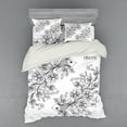 thumbnail image 1 of Ambesonne Floral Bedding Set 4 Pcs, Astrology Pisces Sign, Queen, Black White, 1 of 3