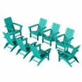 thumbnail image 2 of WestinTrends Ashore All-Weather Poly Lumber Adirondack Chairs, Foldable Modern Farmhouse Design, Outdoor Patio Seating, Set of 8, Turquoise, 2 of 7